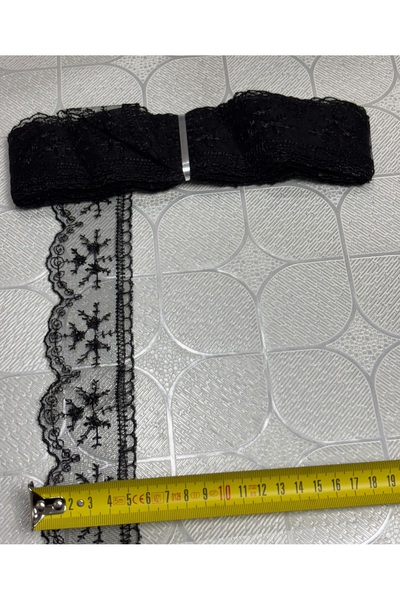 Muensu Μαύρο τούλι γκιπούρ, τουλιάντα, φιστό, δαντέλα, επιτραπέζιο γκιπούρ