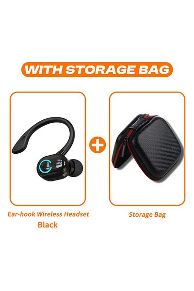 Choice Black With Bag Bluetooth 5.2 Business Wireless Headphone Ear-Hook Mini HIFI Bass Noise Cancelling Ea