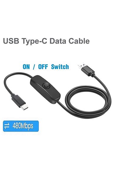 Choice 1m Type C Switch Cable USB to Type-C Data Cable with On/Off Switch for Quick Charging Data Transfer,
