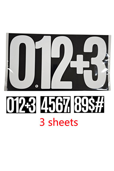 Choice 3 صفحات بيضاء رقم 6 بوصة ملصقات أرقام الحروف الأبجدية الكبيرة ملصقات ا...
