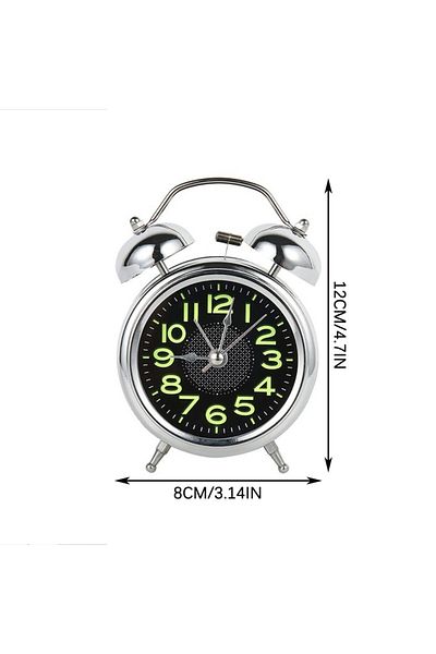 Choice A 4 Inch Glow-in-the-Dark Digital Metal Ringing Alarm Clock Dual Bell Super Alarm Clock with Glow-i.