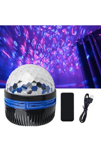 Choice Water ripple Star Projector USB 5V Aurora Galaxy Night Light 360° Rotating with Remote Control Ocea