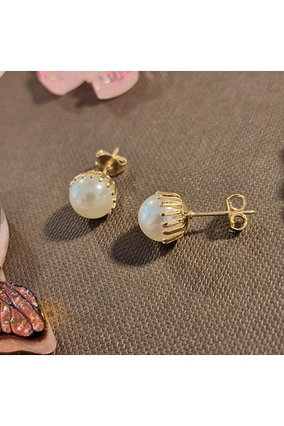 saratremo Gold-Plated Earrings with Pearl – Timeless Elegance