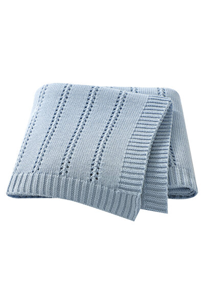 Choice 70 By 90 Light Blue Vertical Stripes Solid Color Baby Cotton Blankets ...