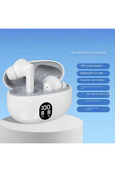 Choice WHITE 895B TWS Wireless Headphones Earphone Bluetooth-compatible 5.3 Waterproof Headset with Mic for