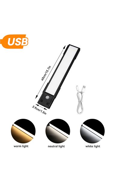 Choice black 3color 40cm 10cm LED Motion Sensor Light Night Light USB Under Cabinet Light For Kitchen Cabin