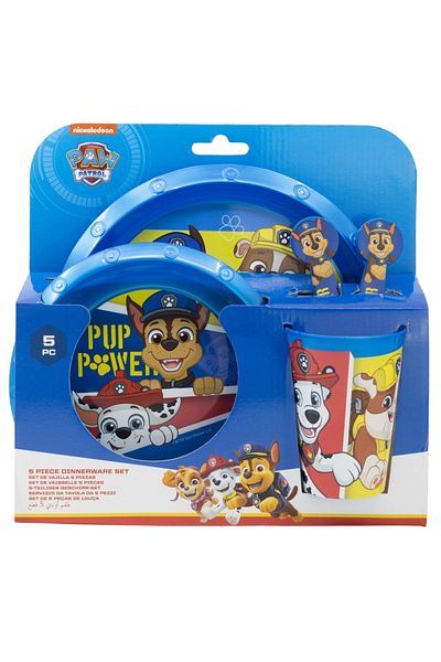 PAW PATROL 5-piece dinnerware set, plastic, BPA-free, multicolor, Pup Power, Paw Patrol