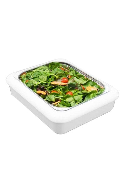 Choice White Plastic Foil Pan Carrier Stackable Portable Foil Pans Holder For Home Travel