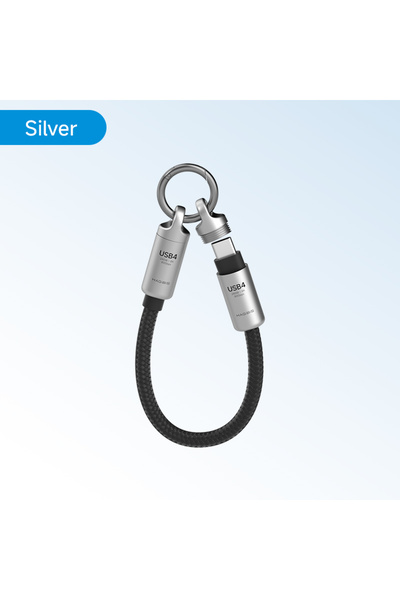 Choice Keychain 0.15 Silver Hagibis Short USB4 Cable Portable Keychain C to C...