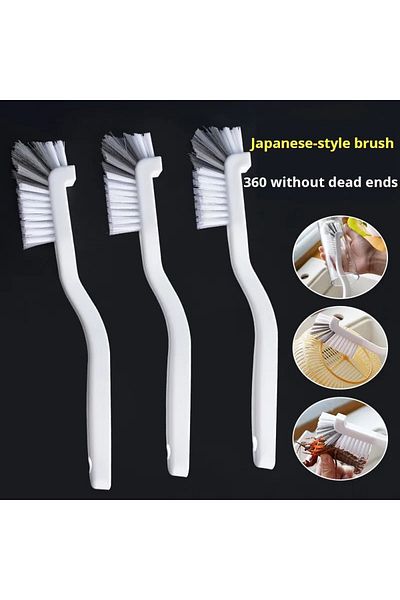 Choice 3pcs Cleaning Cup Brush Japanese Style Sink Brush with Long Handle Elbow Design Tail Hole Wall Hang