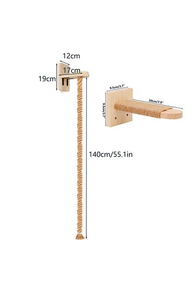 Choice set 2Pcs Cat Climbing Rope and Shelf Set Wall Mounted Climber Tree Jungle Gym for Indoor Cats Scratc