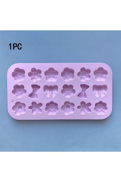 Choice 014purple 18 cavity flower candy mold DIY bow chocolate jelly mold ice mold pudding mold soap mold b