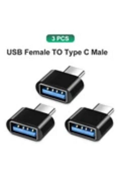 Choice محول بيانات أسود من 3 قطع من النوع C إلى USB 3.0 USB-C 3.1 ذكر OTG A أنثى لجهاز MacBook Pro iPad