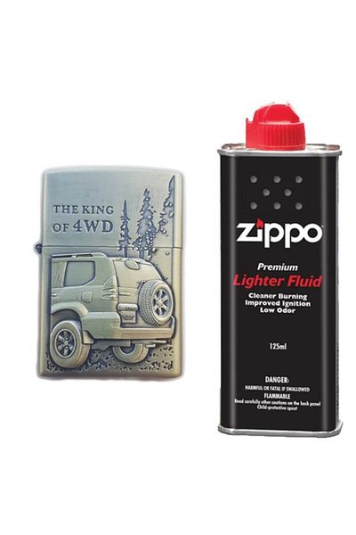 dalimag Metal Lighter, 3D Relief, 125 ml Liquid, King of 4WD Model, Green,