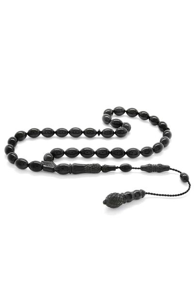 Tesbihane Kumpas Workful İmamesi Embroidered Barley Cut Erzurum Oltu Stone Rosary
