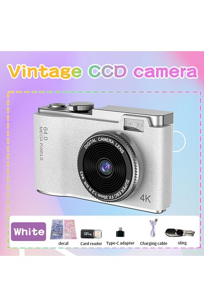 Choice White Kid Digital Camera for Children Camcorder Rechargeable Cameras Vlogging Camera 2.4" Rechargeab
