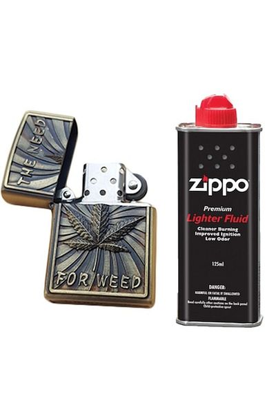 dalimag Metal Lighter 3D Relief with Liquid 125 ml, The Need for Weed Model, Green,