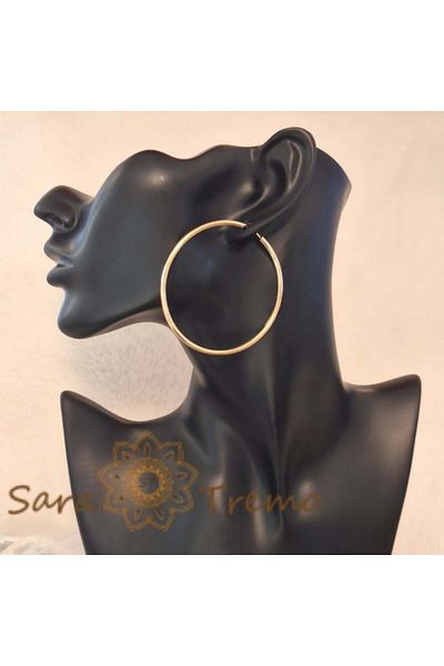 saratremo Classic Thick Hoops Gold Plated - 5.8 cm
