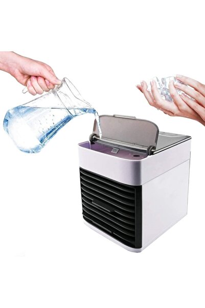 Andowl Mini aparat de aer condiționat 2 în 1 cu răcire și purificare, 3 viteze, iluminare LED