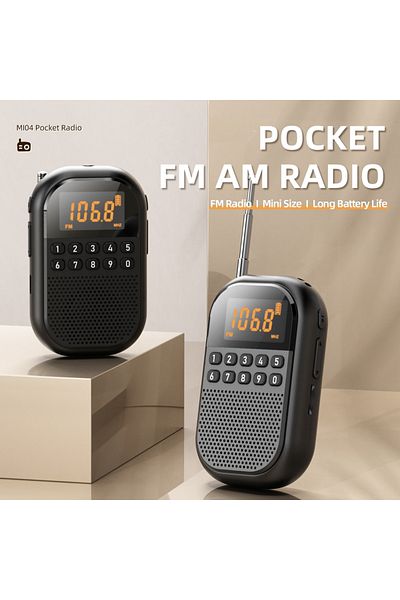 Choice black [Mini Radio Pro] USB/SD Dual Card Decoding | HD Radio Sound Quality | Portable Outdoor Audio |