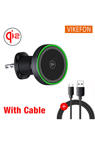 Vikefon شاحن سيارة لاسلكي مغناطيسي Qi2/Cooler مزود بكابل Qi2/Cooler مزود بإضا...