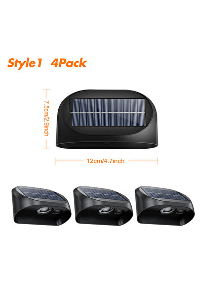 Choice 4 قطع من مصابيح السياج الشمسية Style1 الخارجية المقاومة للماء مع مصابي...