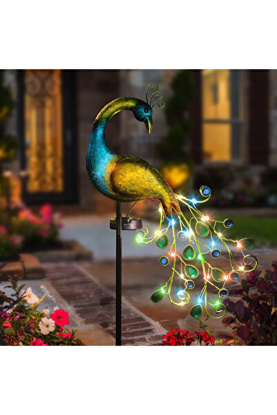 Choice مصباح الطاووس الشمسي متعدد الألوان 0-5 واط - ديكور خارجي أنيق من الحدي...