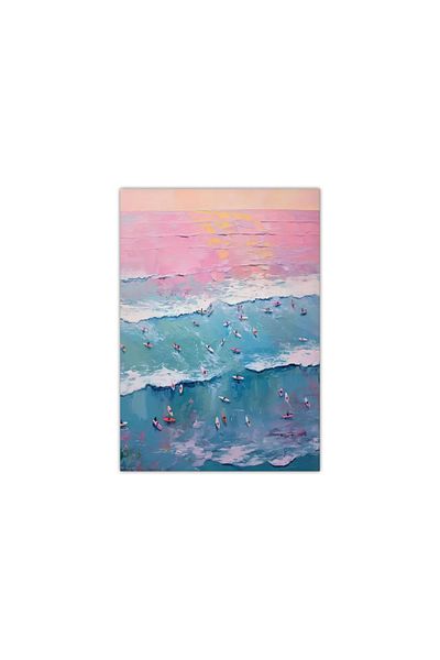 Choice 50x70cm MD05442 1PC Frameless Summer Tiny People Swimming in Ocean Posters Print Canvas Painting Mod