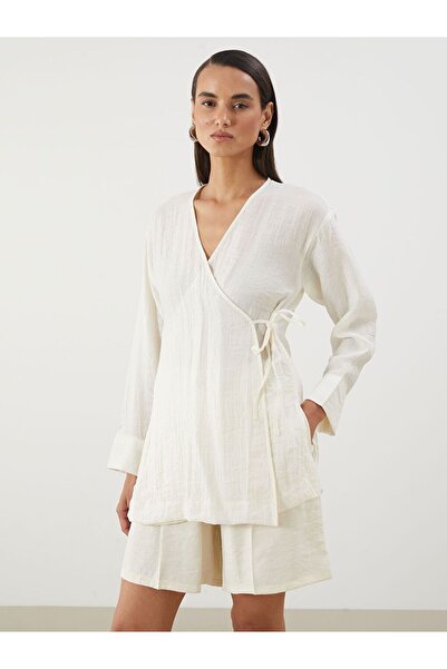 LC Waikiki LCWAIKIKI Classic Kruvaze Yaka Dokulu Kadın Kimono