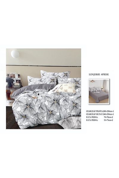 CHIRASO FINET Cotton Bed Linen, Classic Sheet 240x250cm, Duvet Cover 200x230cm, 4 Pillowcases