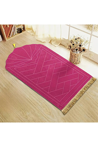 Choice سجادة صلاة إسفنجية سميكة أرجوانية مقاس 65 × 110 سم مع سجادة صلاة منقوش...