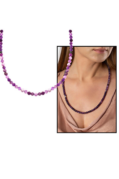 Tesbihane Bracelet Necklace Prayer Beads 3 in 1 99 Grain Multi-Purpose Purple Amethyst Natural Stone Jewelry