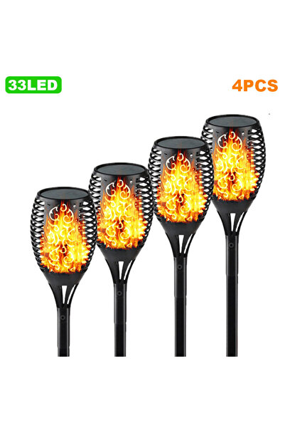 Choice 33LED 4 قطع 12/33/96 LED مصباح شعلة شمسية ضوء حديقة في الهواء الطلق فن...