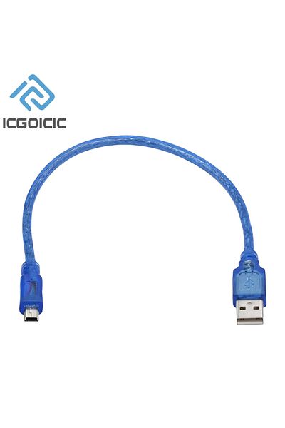 ICGOICIC Mini USB 30CM USB Cable for Uno R3/Nano/MEGA/Leonardo/Pro Micro/DUE Blue High Quality A Type USB/Min