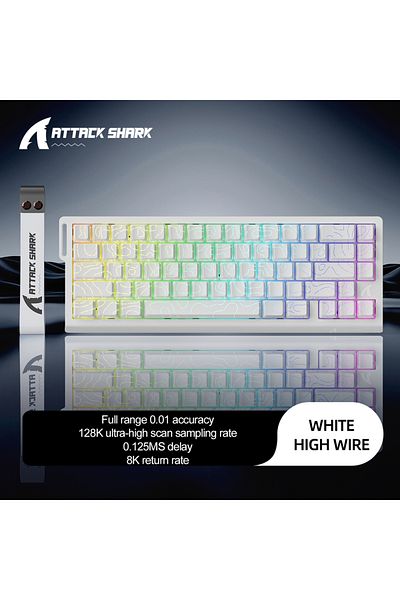 Choice Magnetic Switch White Contour Line X68HE ATTACK SHARK Magnetic Gaming Keyboard Mechanical Wired for