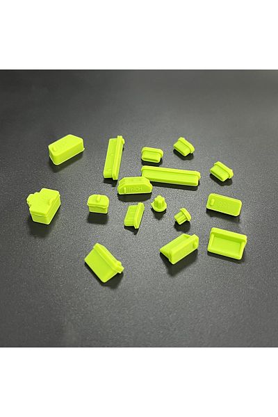 Choice green 16Pcs/Set Universal Anti Dustproof Notebook Port Plug Silicone Protector USB Elastic Laptop Co