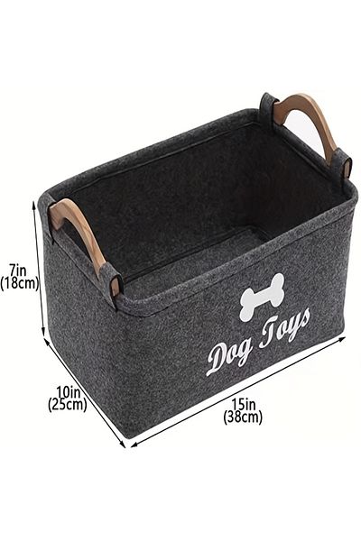 Choice Black Felt Pet Toy Storage Basket Foldable Dog Toy Box Large Capacity Storage Basket for Dog Cats Ho