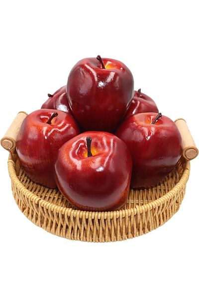 Choice 6pcs Red 6PCS Artificial Apples Fake Lifelike Fruit Realistic Decoration Party Festival Wedding Kitc