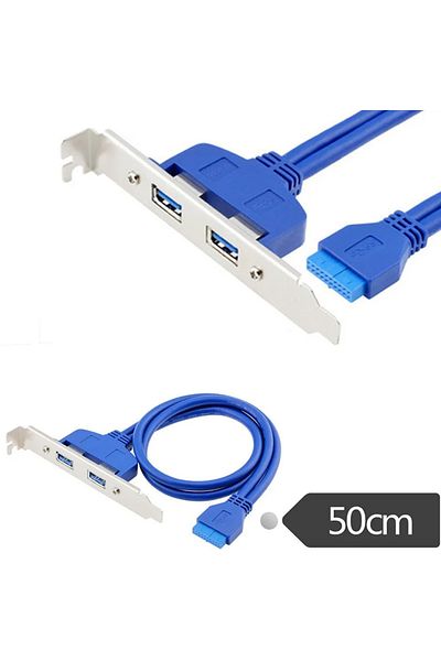 Choice لوحة أمامية زرقاء من USB 3.0 إلى 20 سنًا للوحة الأم للكمبيوتر الشخصي مع كابل محول USB بطول 50 سم