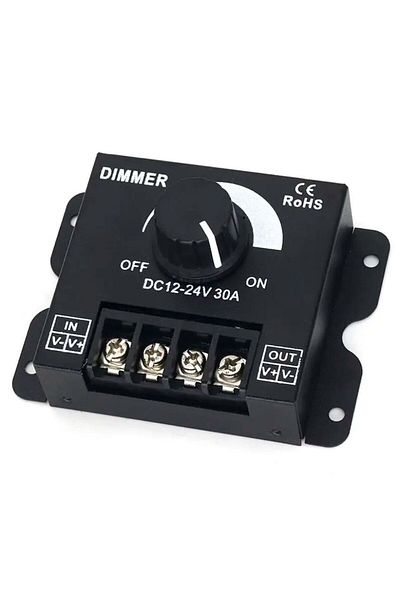 Choice 12-24v 30A-DIMMER-nocap DC 12V-24V LED Dimmer Switch 30A 360W Voltage Regulator Adjustable Controlle