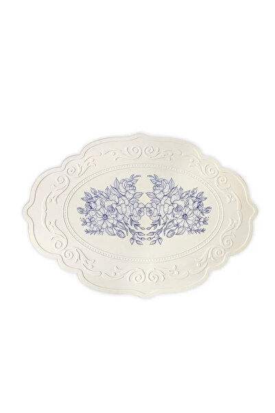 Choice 42x30 cm Ivory Silicone carved dining mat retro pattern table mat flor...