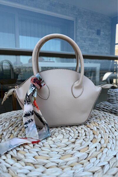 Melissa Boutique Women's Mink Soft Leather Scarf Detailed Long Strap Medium Size Hand Shoulder Bag (26X17X10 cm)