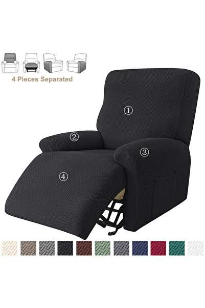 Choice أغطية أريكة قابلة للتمدد من قماش الجاكار باللون الأسود، أغطية كراسي بذ...