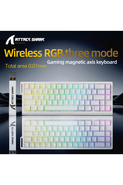 Choice Magnetic Switch White Line Wireless X68HE ATTACK SHARK Magnetic Gaming Keyboard Mechanical Wired for