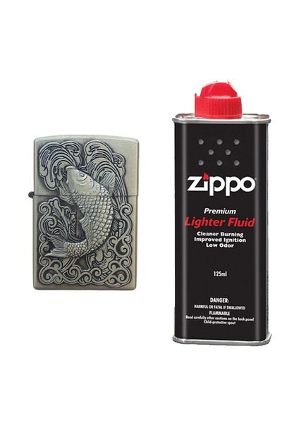 dalimag Metal Lighter, 3D Relief, 125ml Liquid, Fishing Model P2