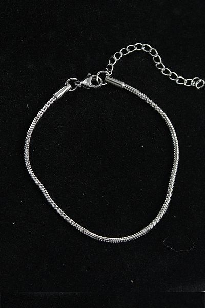 Clariss 316L Steel Silver Color Snake Chain Men's Bracelet