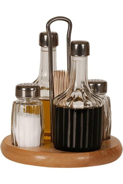 PRACTIC 4-piece olive set with wooden stand, President