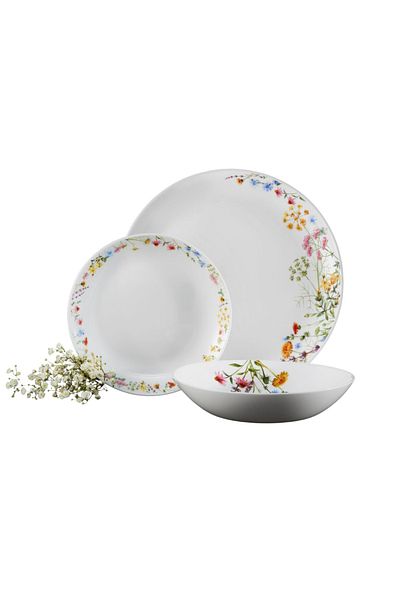 Ambition Dinner set, 18 pieces, 6 people, opal, Bloom