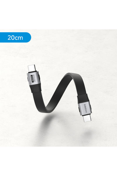 Choice كابل هاجيبيس قصير USB C إلى USB C كامل الوظائف بطول 0.2 متر، كابل بيان...