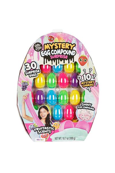 Sunman Compound Kings Mystery Egg Compound Surprise Egg - 20 Fruit Scented Slimes, 10 Charms